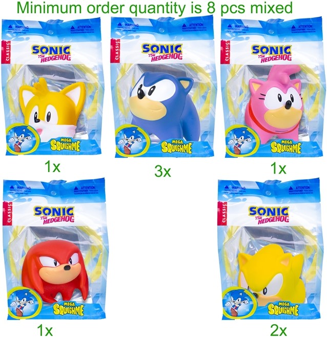 SONIC Mega Squishy Fugure In busta 12cm – 5ass…x8